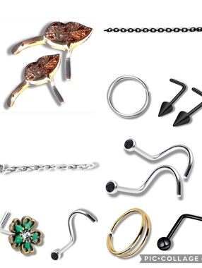 NWT Unique Variety Bundle of 13 Rare Nose Jewelry Items
